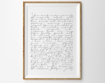 Custom Song Lyrics Print, Wedding Anniversary Gift