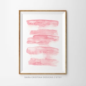 Impression abstraite, Peinture à l’aquarelle, Blush Pink Wall Art, Grande affiche rose, décor rose nepigré, rose Brush Stroke, imprimé artistique abstrait