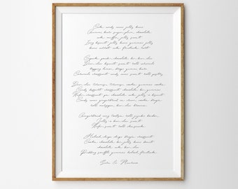 Custom Song lyrics Poster Personalized Text Quote Art print Custom Text Art Your Own Words Poster Print
