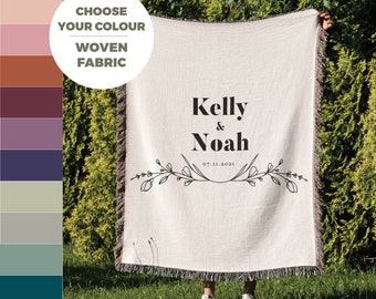 Custom Throw Blanket, Wedding gift for couple, Husband second anniversary gift, Family blanket