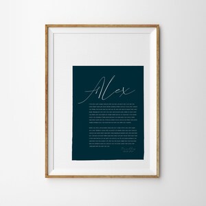Hochzeitsgelübde gerahmter Druck, einjähriges Hochzeitstaggeschenk, personalisiertes Gelübde Poster, erstes Jahrestagsgeschenk, Ihr Gelübde gerahmter Druck