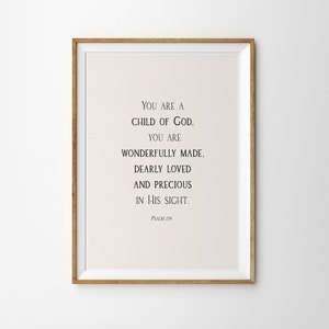 Christian Wall Art for Nursery, Bible Verse Decor, Inspirational Baby Room Art, Religious Decorations, Faith-Based Kids Room Psalm 139