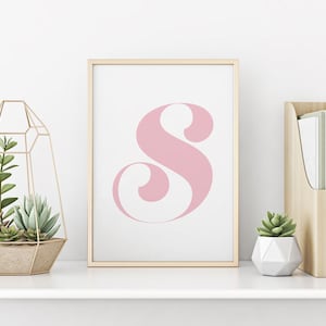 Iniciales letras pared, decoración de la habitación del adolescente, impresión girly oficina, guardería de la habitación de la niña del bebé, impresiones de las letras personalizadas, impresión 8x10, impresión mínima