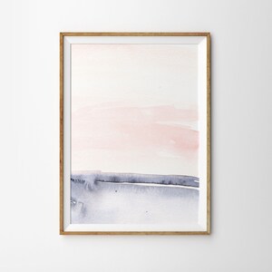 Peinture à l’aquarelle abstraite, Art mural rose blush, Grande affiche rose, Décor rose pastel poussiéreux, Pinceau rose, impression d’art abstrait