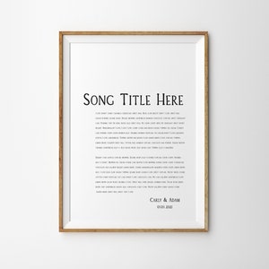 Custom Poem Print Song Lyrics Wall ArtCustom Gifts Custom Quote Wall Art Custom Print Your Own Text Print Song Custom Print
