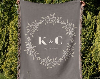 Custom Throw Blanket Couple Name cotton anniversary gift Husband second anniversary gift wife cotton anniversary personalized blanket