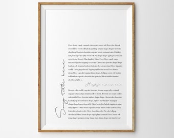 Song lyrics Custom Print, Wedding song Print, Song lyrics wall art, wedding song lyric gift, first dance lyric gift, anniversary gift