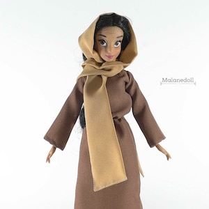 Jasmine inspired brown outfit fits 11.5 inches or 17 inches Dolls like Disney Princess Classic Dolls or Classic Singing Dolls.