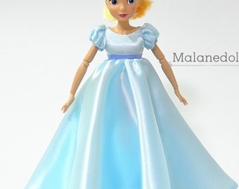 Wendy inspired blue dress fits 10, 11.5 or 17 inches Dolls like Disney Princess Classic Dolls or Classic Singing Dolls.