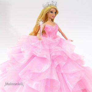 Glinda bubble dress fits 11.5 or 12 inches Dolls like Disney Princess Classic Dolls or Barbie doll.