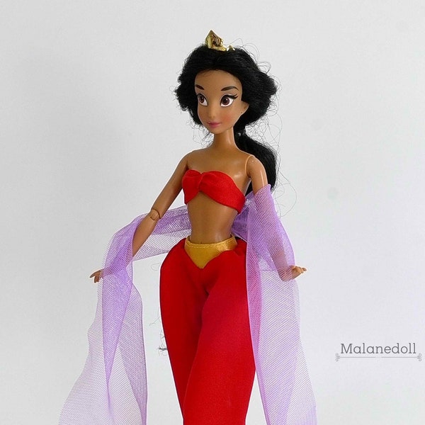 Jasmine inspired red outfit fits 11.5 inches or 17 inches Dolls like Disney Princess Classic Dolls or Classic Singing Dolls.