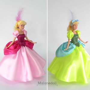 Cinderella's stepsisters inspired ball gown fits 11.5 inches or 17 inches Dolls like Disney Princess Classic Dolls or Classic Singing Dolls.