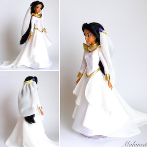 Jasmine wedding dress inspired outfit fits 11.5 inches or 17 inches Dolls like Disney Princess Classic Dolls or Classic Singing Dolls.