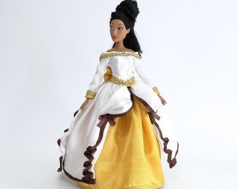 Pocahontas inspired ball gown fits 11.5 inches or 17 inches Dolls like Disney Princess Classic Dolls or Classic Singing Dolls.
