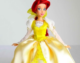 Ariel Inspired Yellow Doll Dress: Fits 11.5 or 17 Inch Dolls