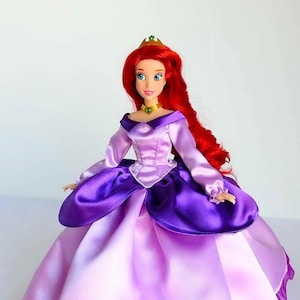 Ariel Inspired Doll Dress: Purple Gown for 11.5&quot;/17&quot; Dolls