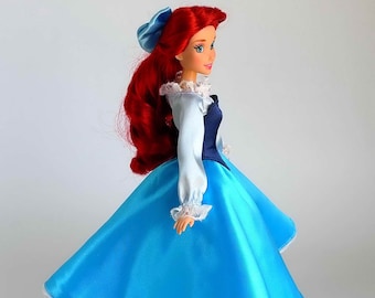 Ariel inspired dress (Blue)  fits 11.5 inches or 17 inches Dolls like Disney Princess Classic Dolls or Classic Singing Dolls.