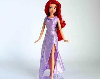 Sparkly Doll Dress: Purple, Blue, Silver Fits Inch Dolls