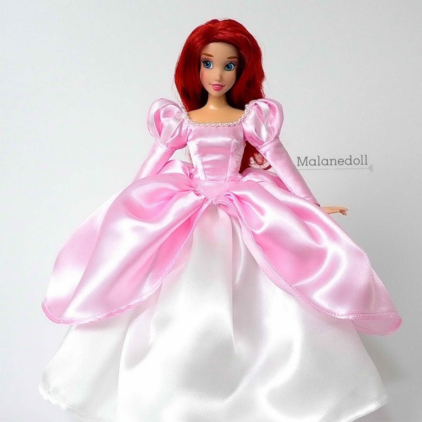 Ariel inspired dress #3 (Light Pink pearl) fits 11.5 inches or 17 inches Dolls like Disney Princess Classic Dolls or Classic Singing Dolls.