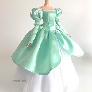 Ariel inspired dress (Light green) fits 11.5 inches or 17 inches Dolls like Disney Princess Classic Dolls or Classic Singing Dolls.