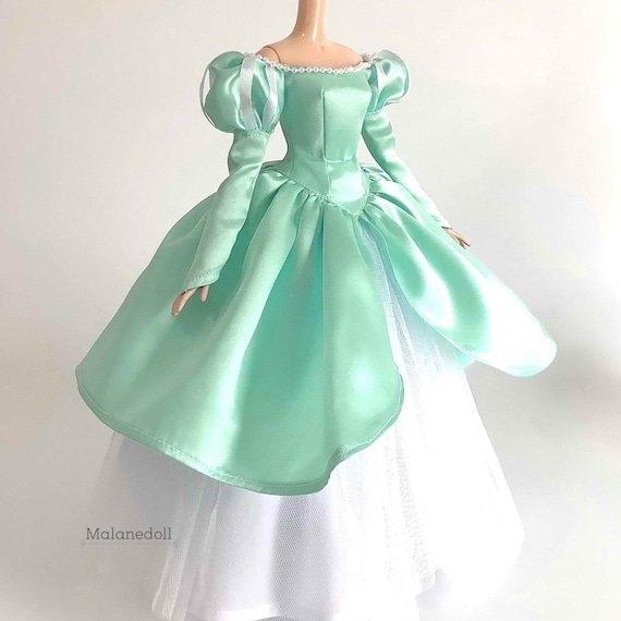 Ariel Inspired Doll Dress: Light Green Gown for 11.5" or 17" Dolls - Etsy