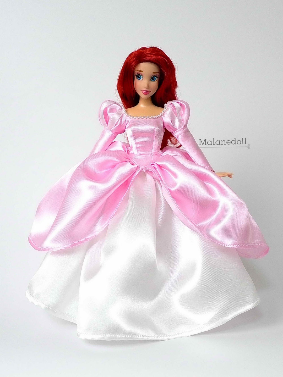 アリエル風ドールドレス：ライトピンクパール、11.5インチまたは17