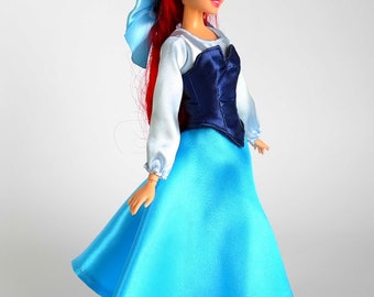 Vestido de muñeca inspirado en Ariel: vestido azul para muñecas de 11,5/17  pulgadas