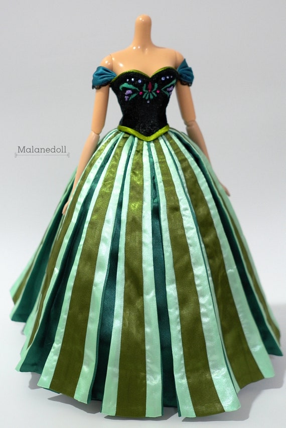Anna Inspired Doll Dress: Green Coronation Gown for 11.5" or 17" Dolls -  Etsy