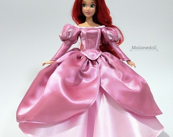 Ariel inspired dress #4(detail puff sleeve) fits 11.5 inches or 17 inches Dolls like Disney Princess Classic Dolls or Classic Singing Dolls.