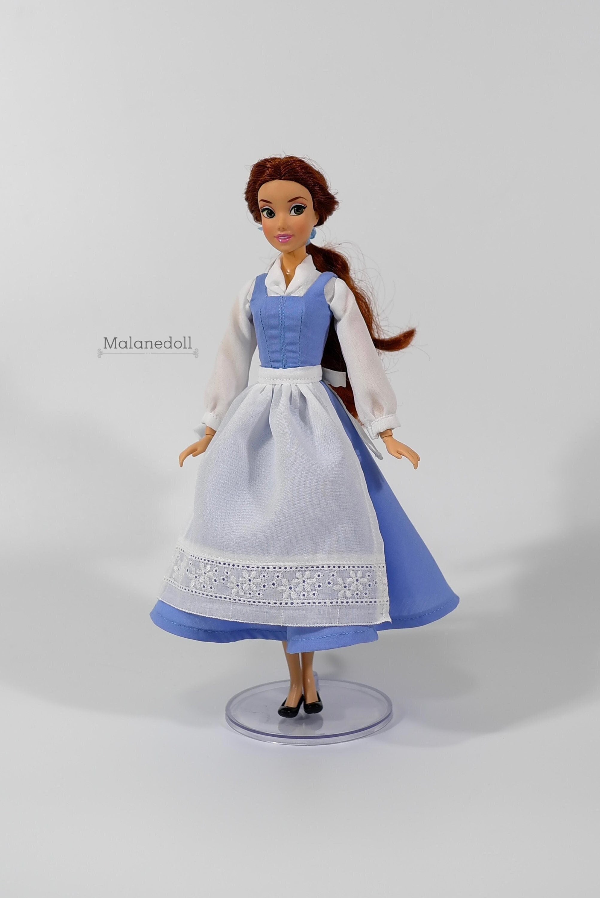Belle Blue Dress With Apron Inspired Fits 11.5 Inches or 17 Inches Dolls Like Disney Princess Classic Dolls or Classic Singing Dolls. Etsy UK