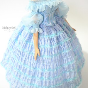 Ariel inspiriertes blaues Kleid (blaues Dorfkleid): Für 11,5 oder 17 Zoll Puppen Bild 3