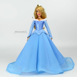 Aurora inspired dress (light Blue)#2 fits 11.5 inches or 17 inches Dolls like Disney Princess Classic Dolls or Classic Singing Dolls.