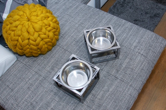 Wire Feeding Stand Modern Pet Feeder Rised Pet Feeder Elevated Dog Bowl Modern Disign Modern Cat Bowl