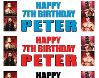 Wrestling Personalized 6x2 Vinyl Birthday Banner Free Shipping