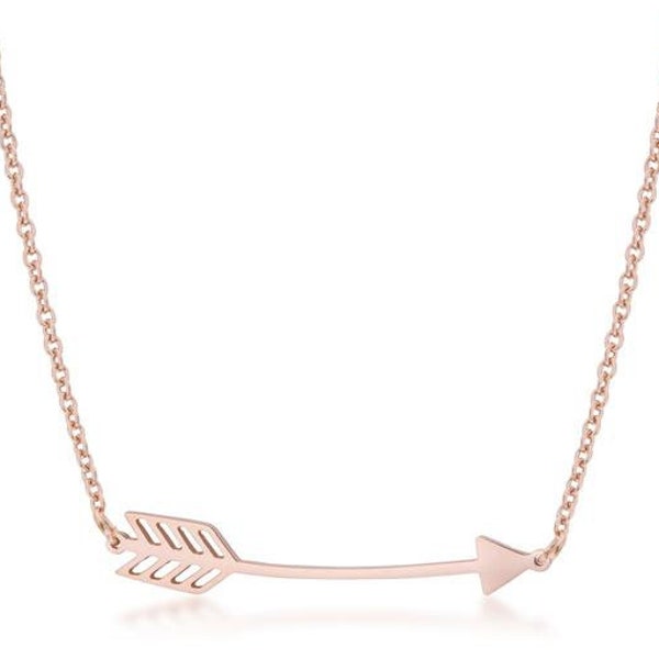 Rose Gold Arrow Necklace, Rose Gold Arrow Necklace, Dainty Necklace, Delicate Rose Gold Necklace, Arrow Pendant, Bohemian Necklace, Arrow