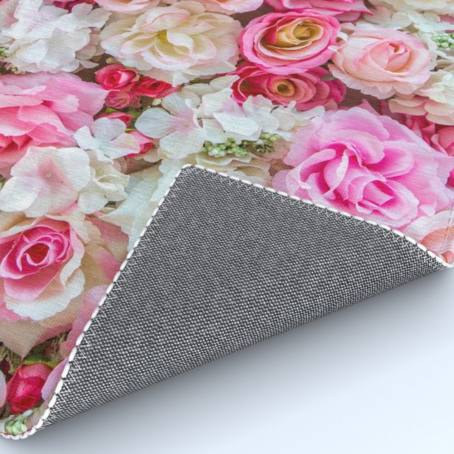 Pink Roses Rug Pink Floral Rug Floral Rug Pink Area Rug Etsy