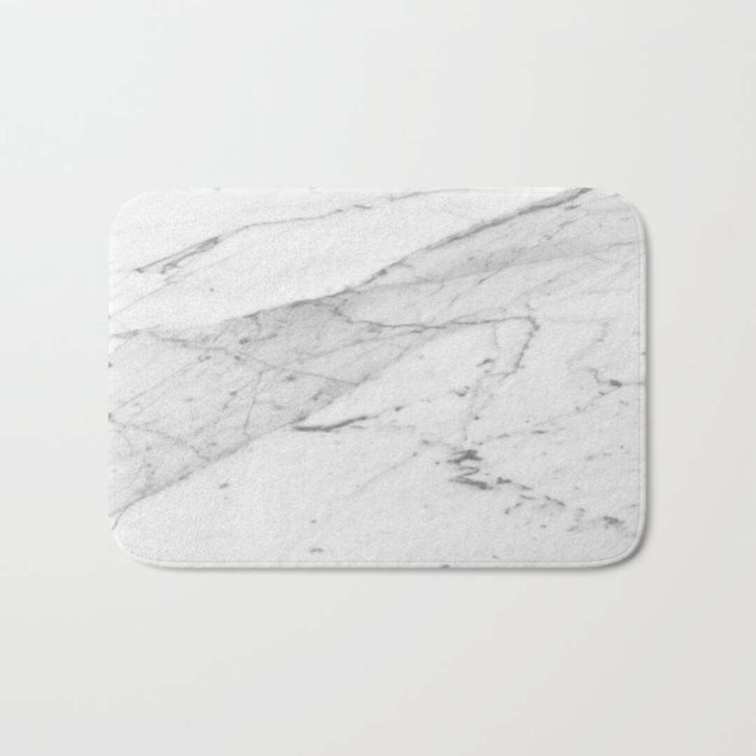 Marble Collection White Marble Bath Mat Luxury Bath Mat Etsy