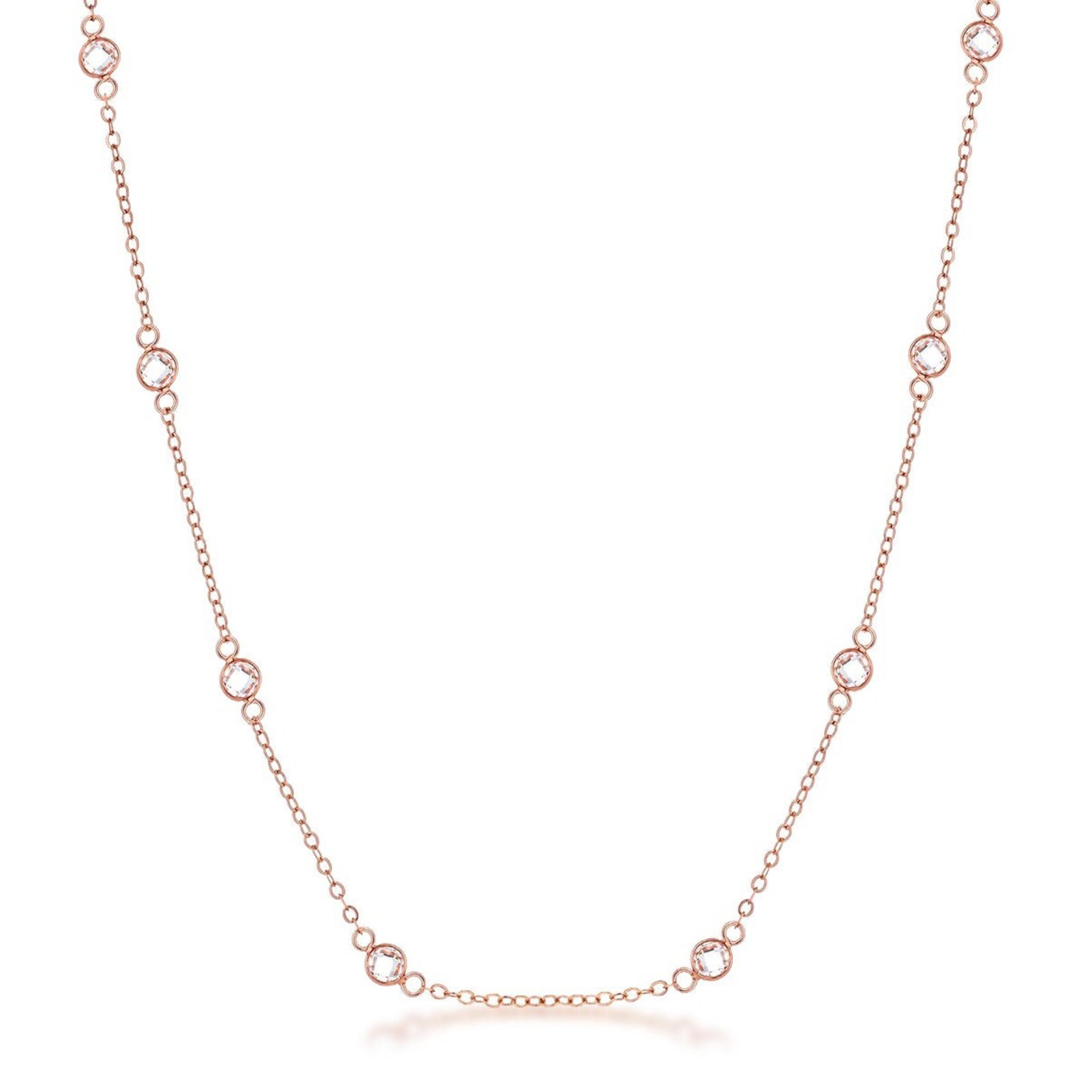 Rose gold bezel necklace Clearance