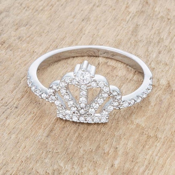 Buy Hithop Princess Queen Crown 925 Sterling Silver Plated Ring Design  Wedding Crystal Size7 Online at desertcartTunisia
