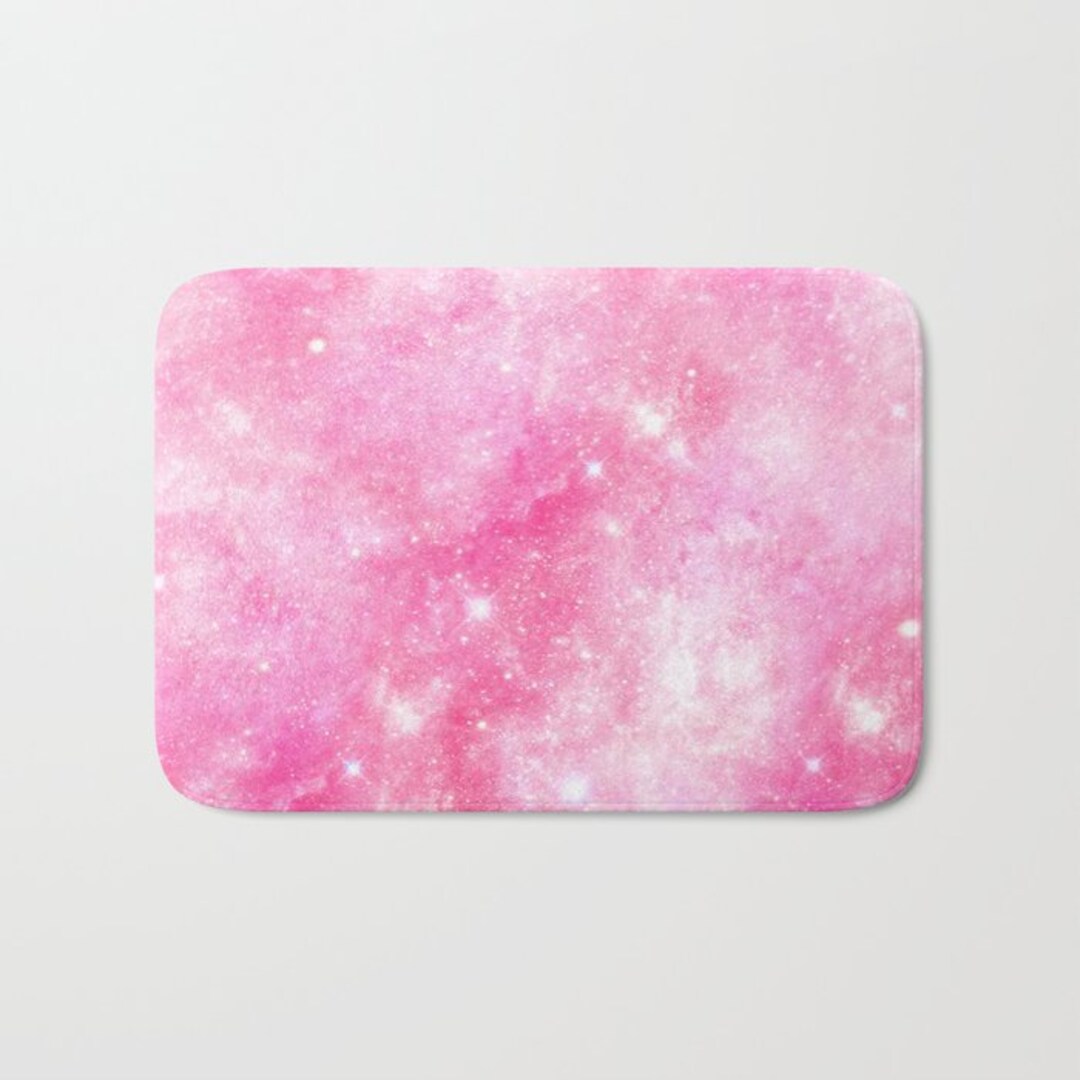 Blush Pink Glitter Bath Mat Pink Shower Mat Pink Galaxy Bath Etsy