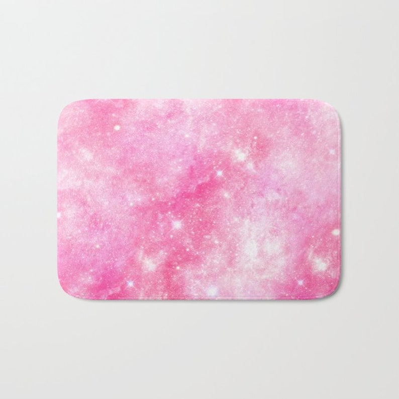 Blush Pink Glitter Bath Mat Pink Shower Mat Pink Galaxy Bath Etsy