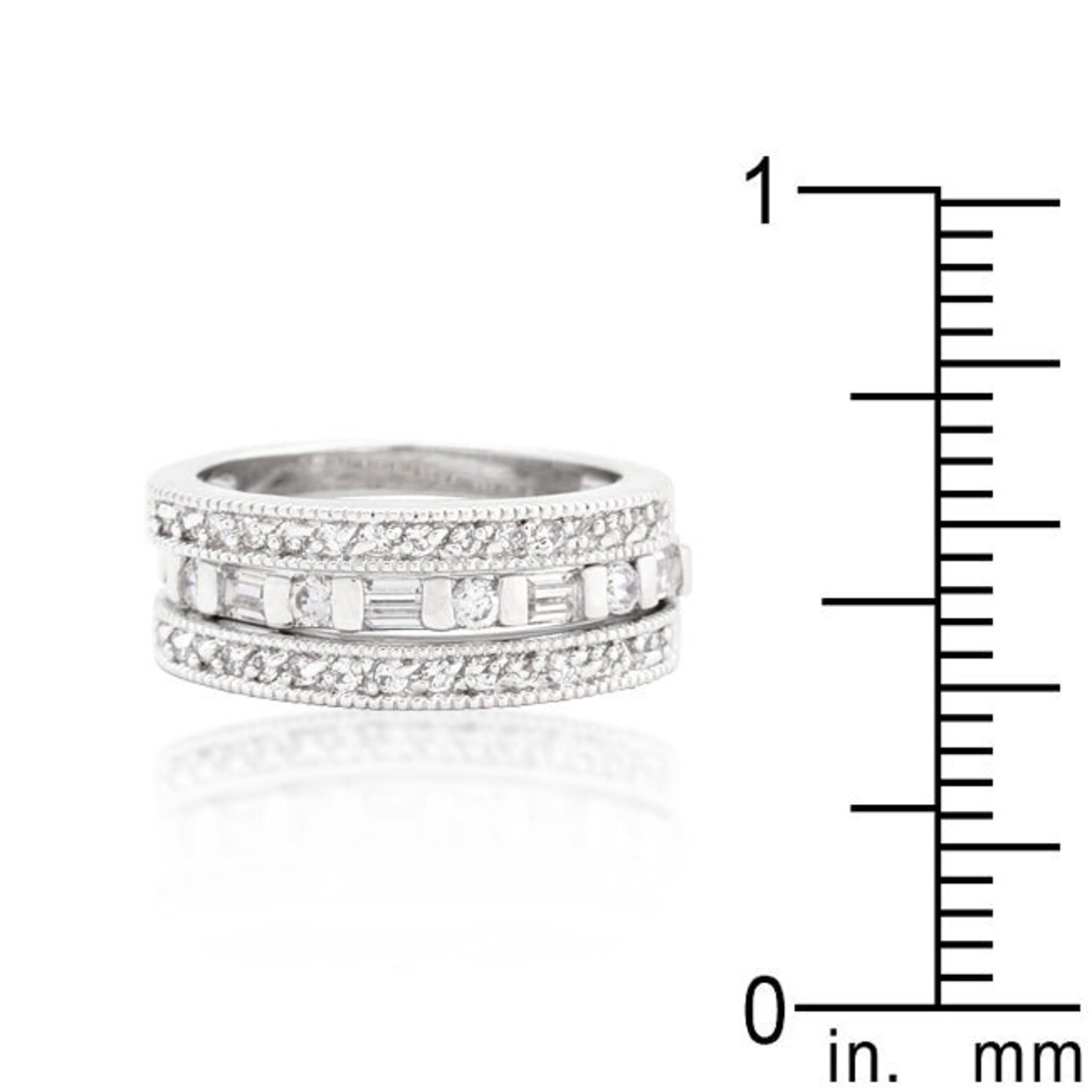 Silver Diamond Stacking Ring Set Silver Band Set Eternity Etsy
