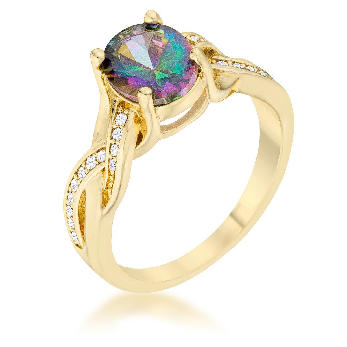 Mystic topaz outlet rings yellow gold