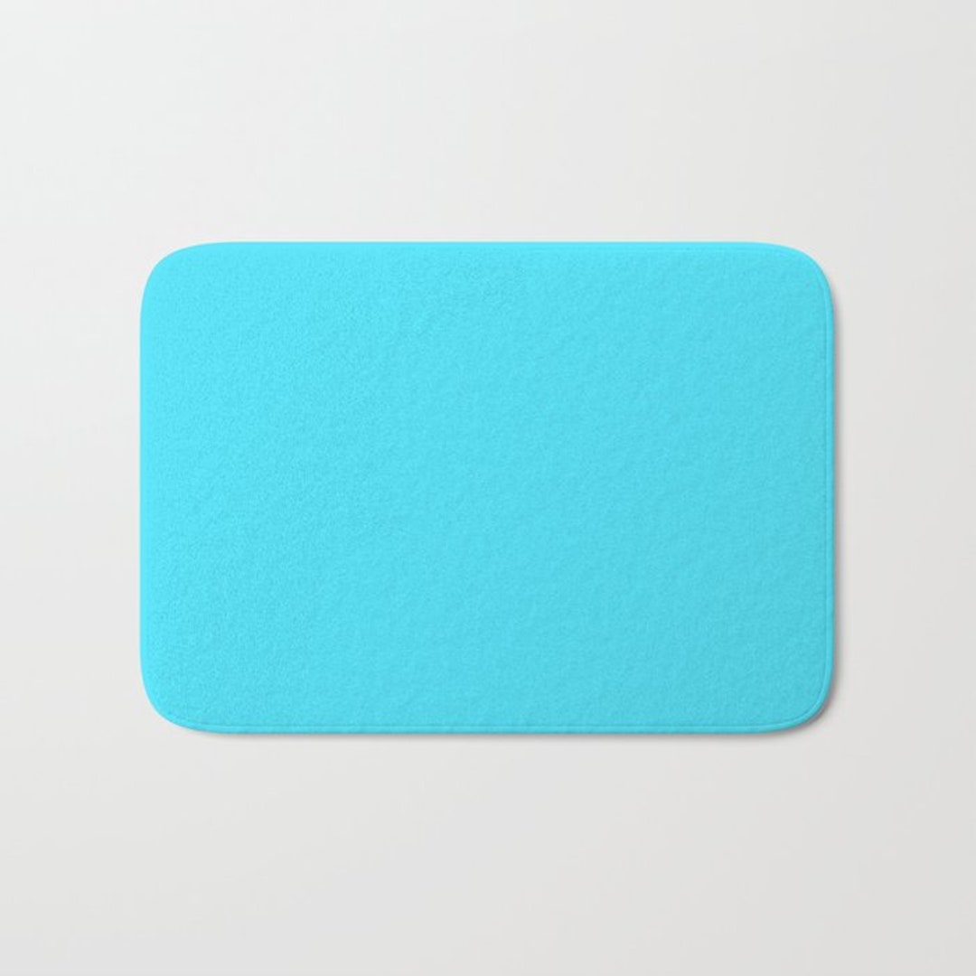 Turquoise Blue Bath Mat Solid Blue Bath Mat Blue Shower Bath Etsy