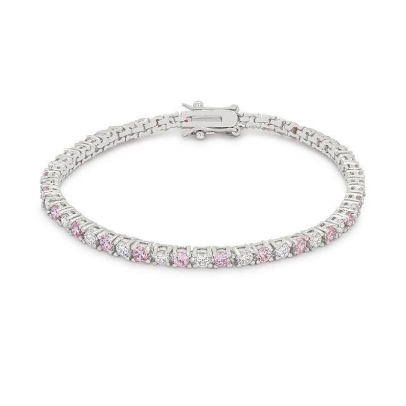 Valentine Pink Diamond Tennis Bracelet Light Pink Diamond - Etsy