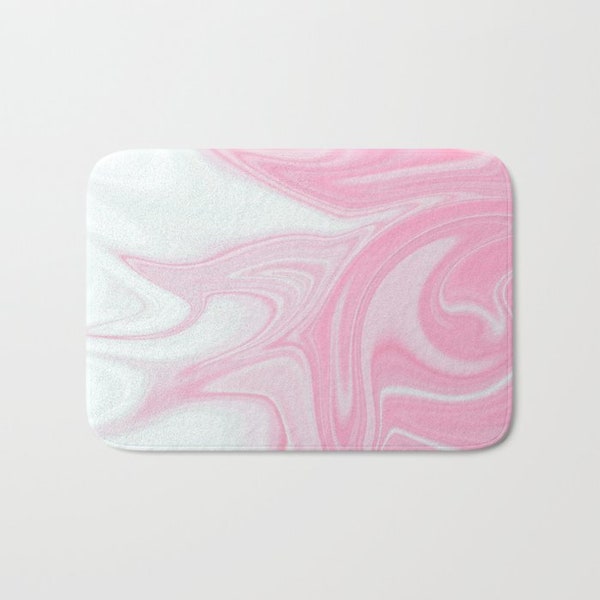 Pink Swirls Bath Mat Etsy