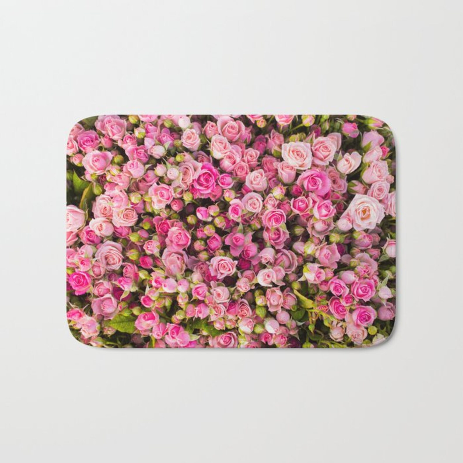 Pink Roses Bath Mat Pink Shower Mat Floral Bath Mat Pink Etsy