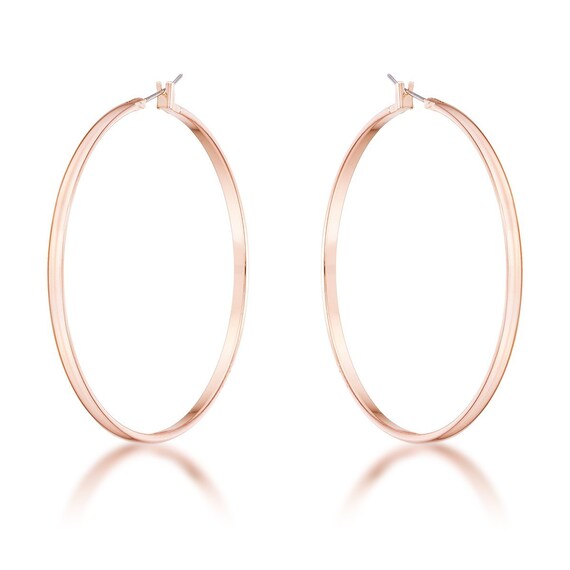 2 inch rose gold hoop earrings deals