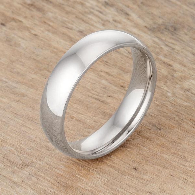 Silver Band 5 mm Stainless Steel Wedding Band Thick Wedding Band Silver Wedding Band Simple Silver Ring Stainless Steel Wedding Band