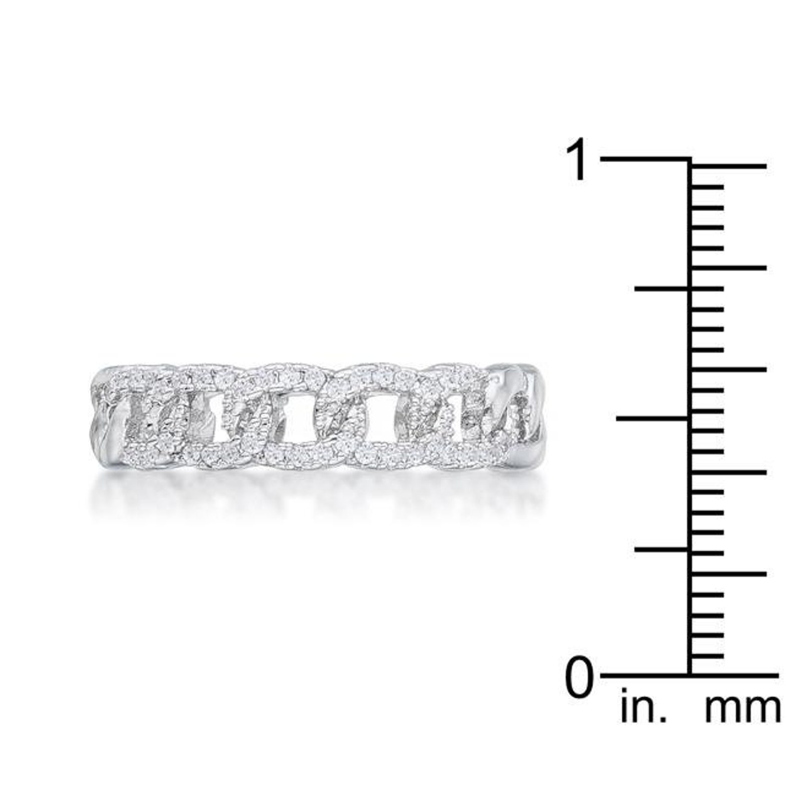 Diamond Silver Chain Design Ring Diamond Chain Band Diamond Etsy